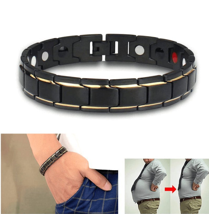 Gleamora | Magnetische Gezondheid Armband-Armbanden-Calora-Zwart-Goud-Calora