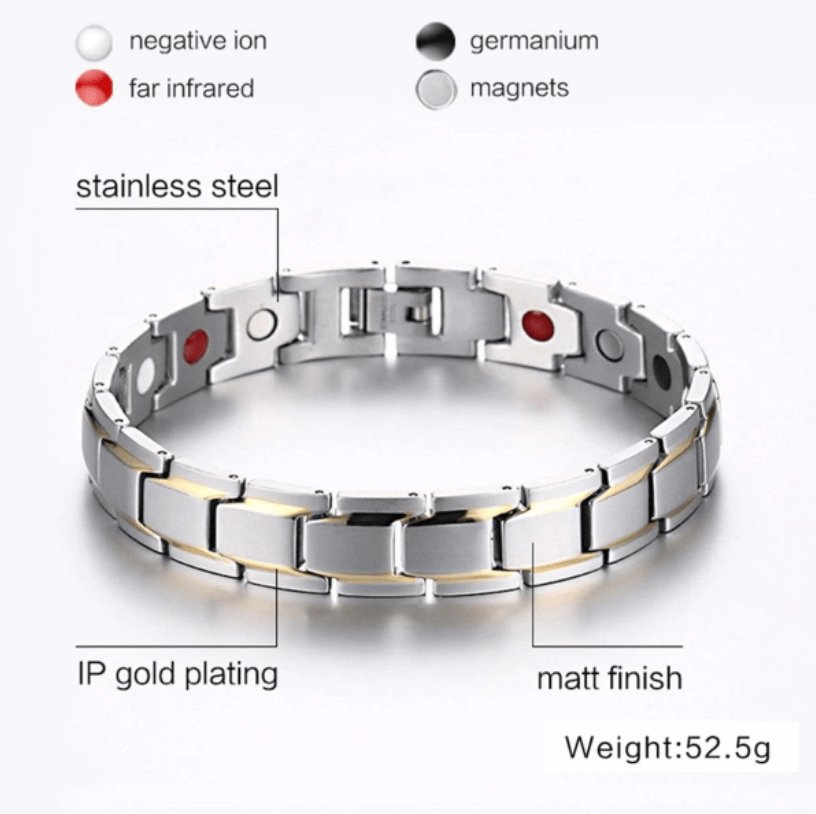 Gleamora | Magnetische Gezondheid Armband-Armbanden-Calora-Zwart-Goud-Calora