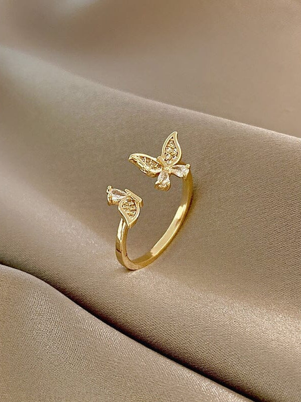 Gouden Vlinder Zircon Ring-Ringen-Calora-Calora