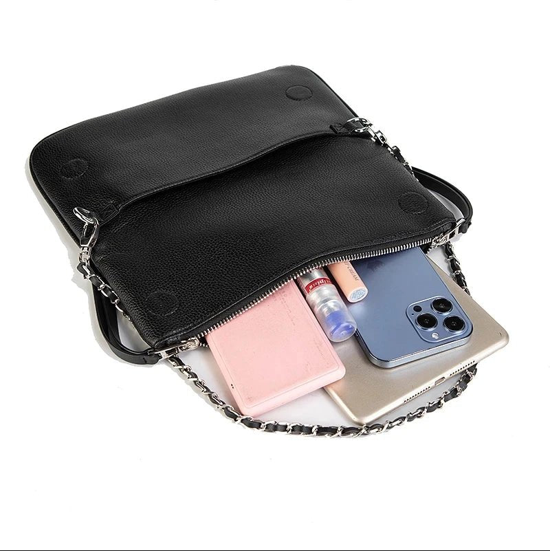 Grandioso | Classy Schoudertas-Schoudertassen-Calora-Zwart-27x2x15cm-Calora