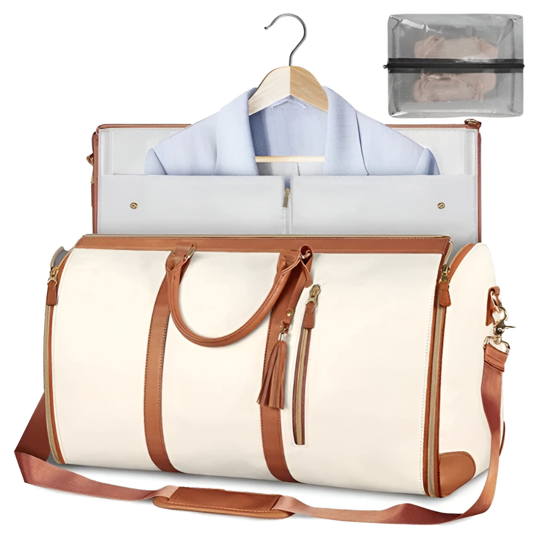 Grote Stevige Reistas voor kreukvrije kleding-Handtassen-Calora-Beige-Calora