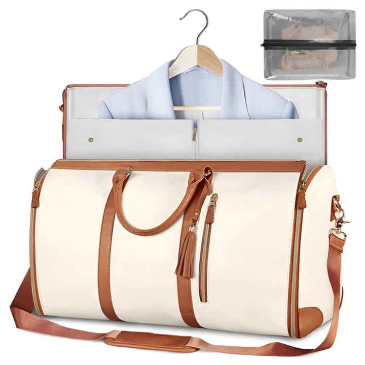Grote Stevige Reistas voor kreukvrije kleding-Handtassen-Calora-Beige-Calora