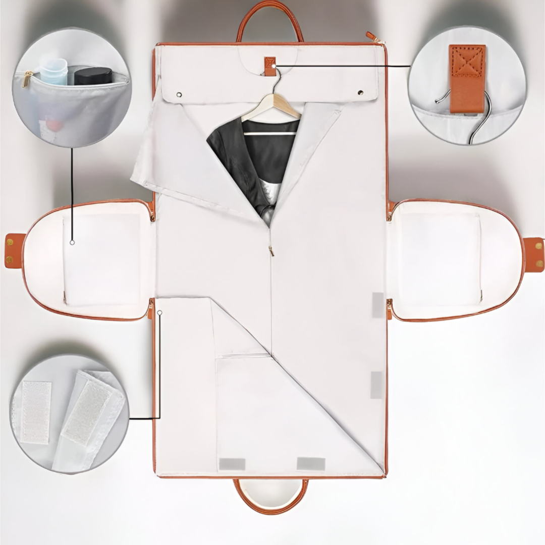 Grote Stevige Reistas voor kreukvrije kleding-Handtassen-Calora-Beige-Calora