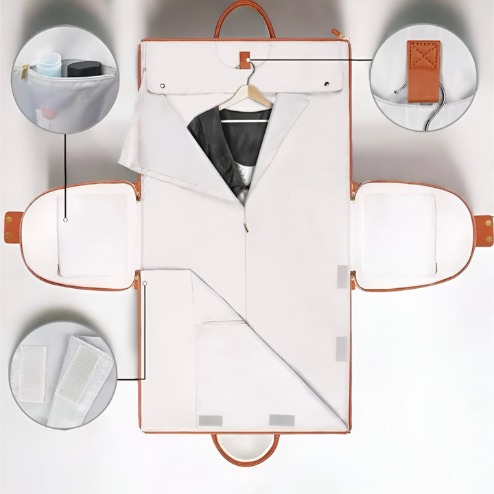 Grote Stevige Reistas voor kreukvrije kleding-Handtassen-Calora-Beige-Calora