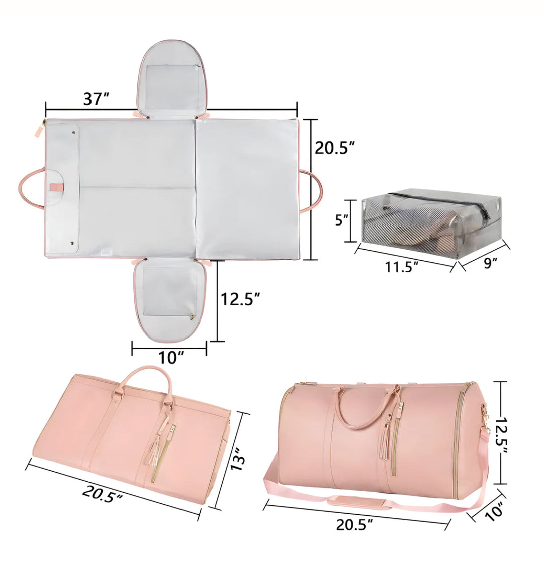 Grote Stevige Reistas voor kreukvrije kleding-Handtassen-Calora-Beige-Calora