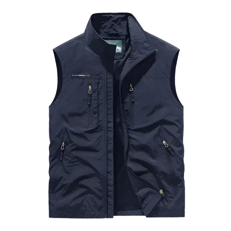 Guido | Multi-pocket Nylon Bodywarmer voor heren-Bodywarmers-Calora-Donkerblauw-M-Calora