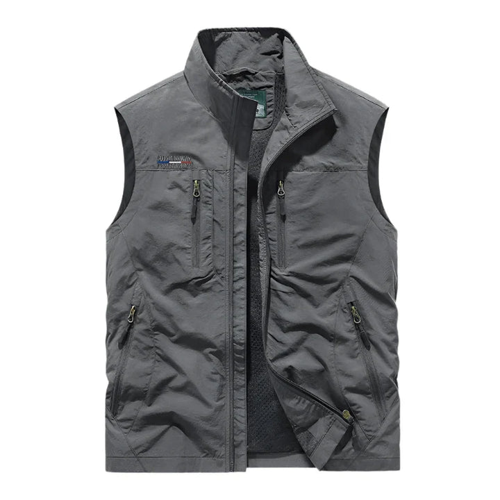 Guido | Multi-pocket Nylon Bodywarmer voor heren-Bodywarmers-Calora-Grijs-M-Calora