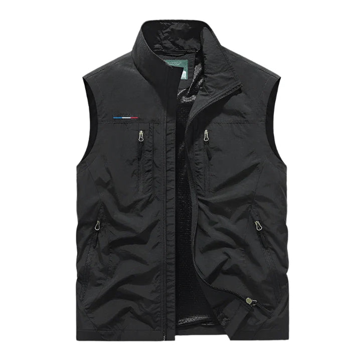 Guido | Multi-pocket Nylon Bodywarmer voor heren-Bodywarmers-Calora-Zwart-M-Calora