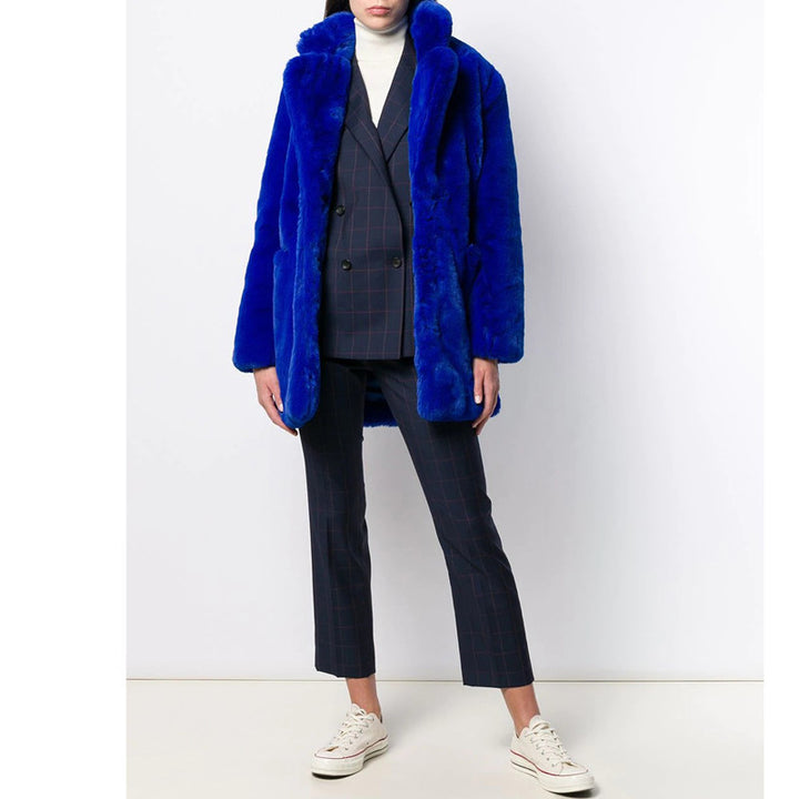 CALORA_ Halflange Sherpa Imitatiebontjas voor Dames - Zacht en warm