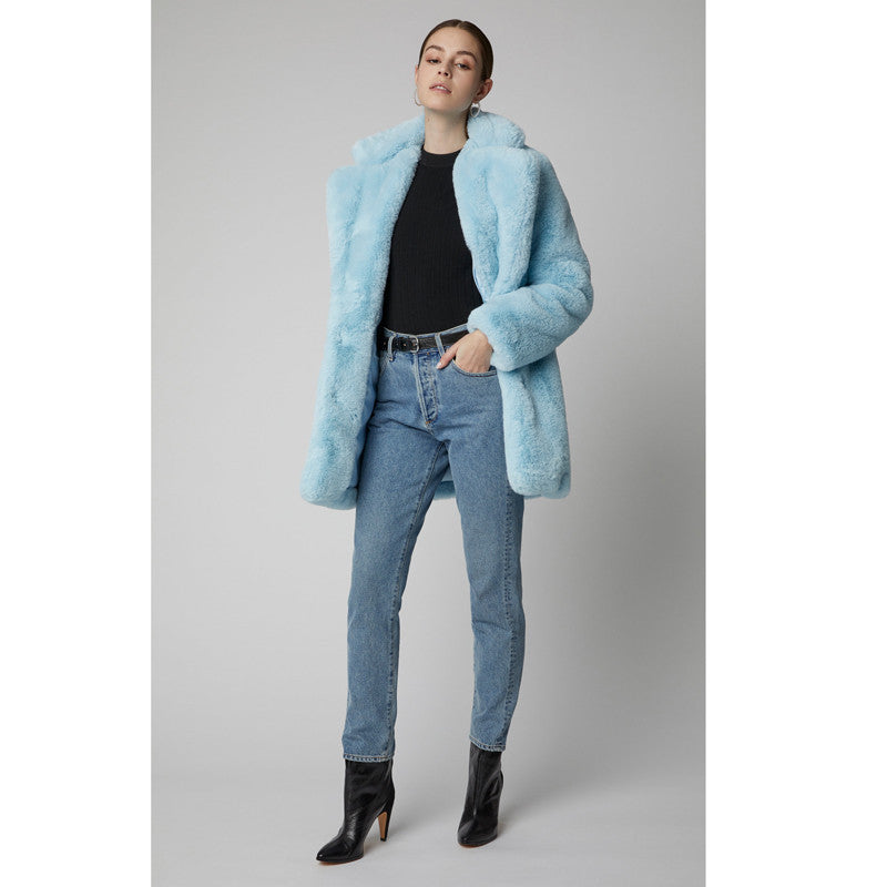 CALORA_ Halflange Sherpa Imitatiebontjas voor Dames - Zacht en warm