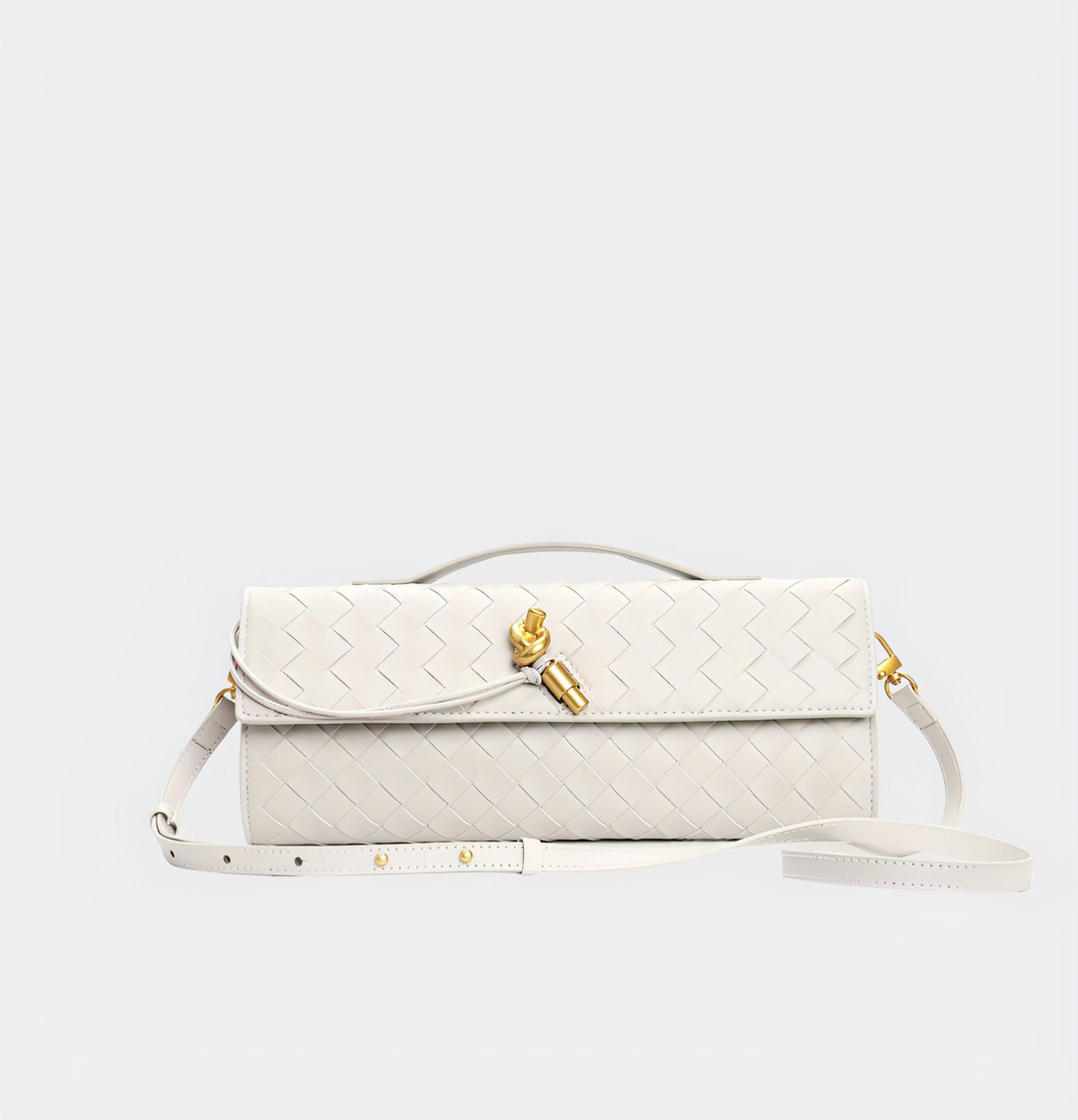 CALORA_ Handgeweven Leren Schoudertas voor Stijlvolle Crossbody Draagwijze