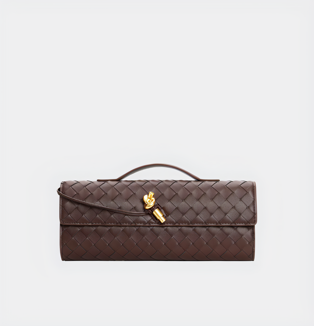 CALORA_ Handgeweven Leren Schoudertas voor Stijlvolle Crossbody Draagwijze
