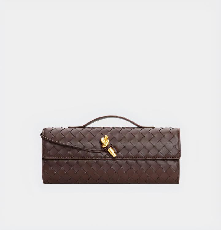 CALORA_ Handgeweven Leren Schoudertas voor Stijlvolle Crossbody Draagwijze