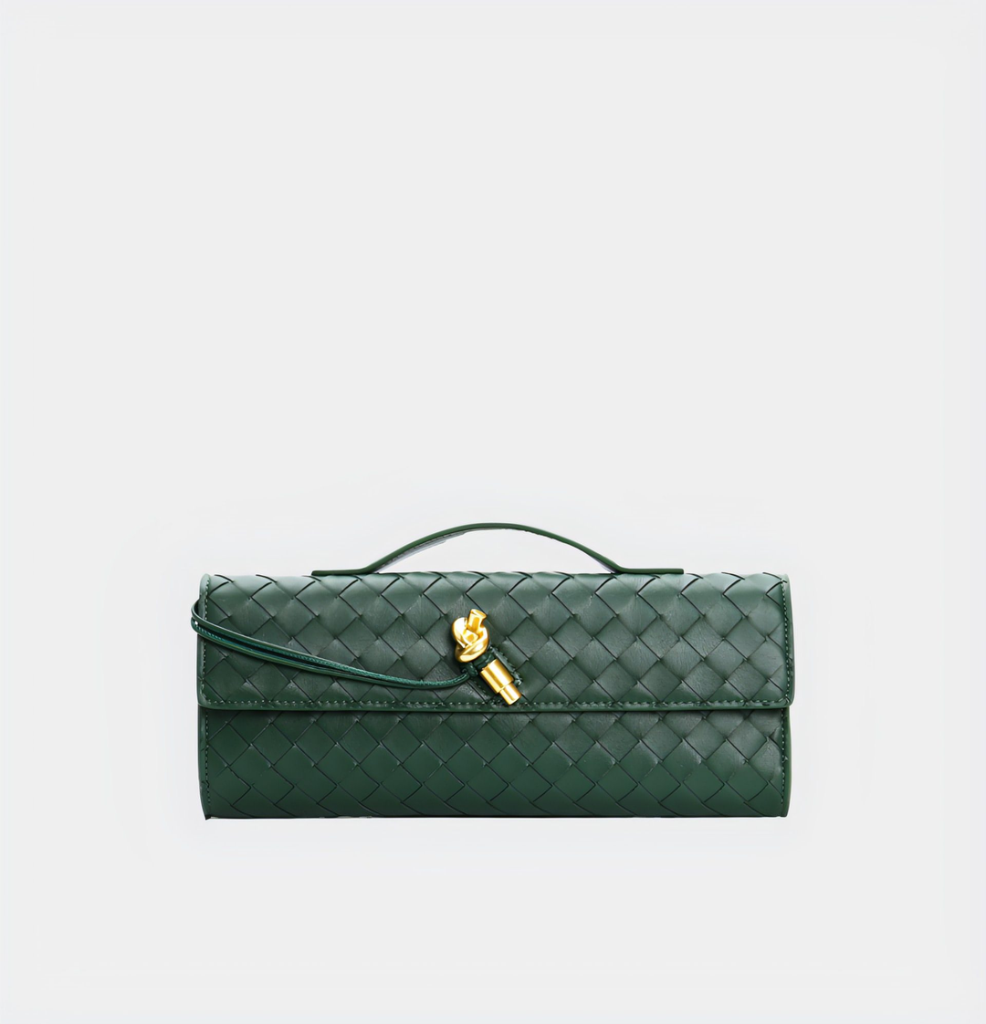 CALORA_ Handgeweven Leren Schoudertas voor Stijlvolle Crossbody Draagwijze