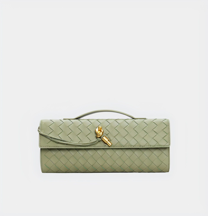 CALORA_ Handgeweven Leren Schoudertas voor Stijlvolle Crossbody Draagwijze