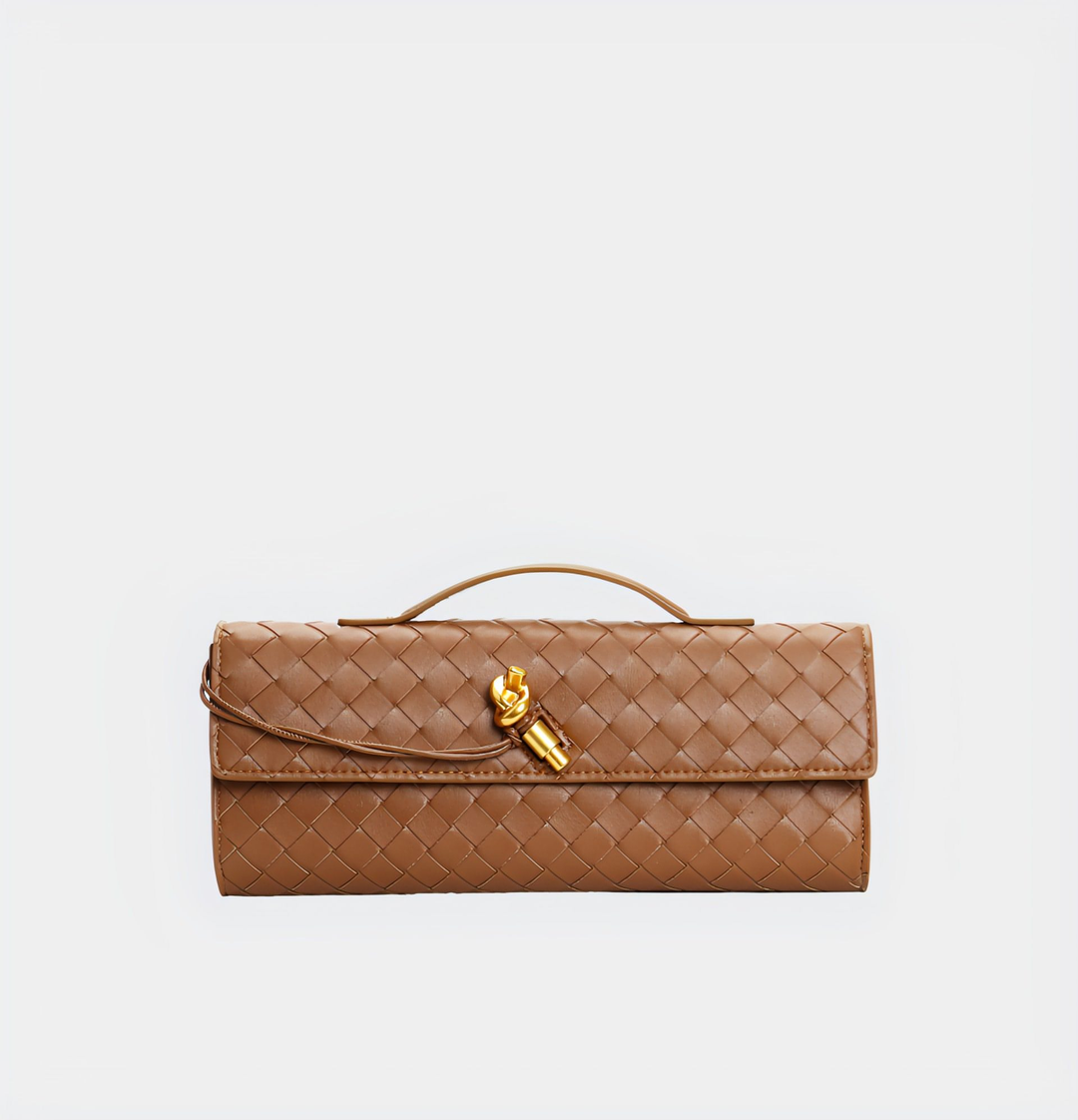 CALORA_ Handgeweven Leren Schoudertas voor Stijlvolle Crossbody Draagwijze