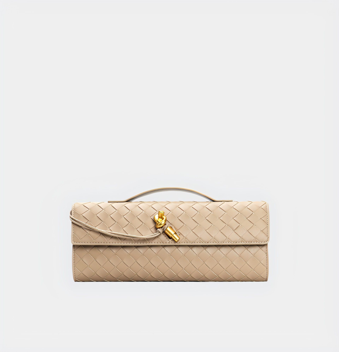 CALORA_ Handgeweven Leren Schoudertas voor Stijlvolle Crossbody Draagwijze