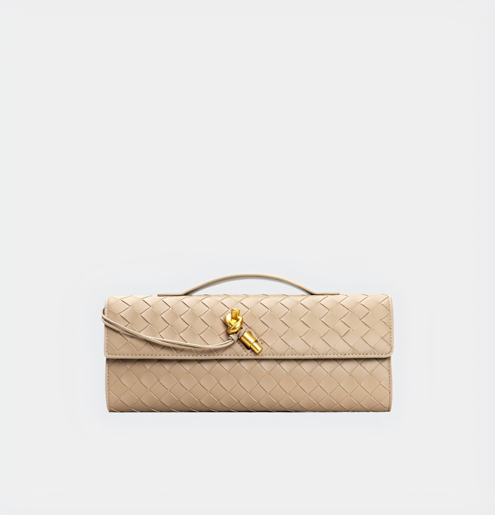 CALORA_ Handgeweven Leren Schoudertas voor Stijlvolle Crossbody Draagwijze