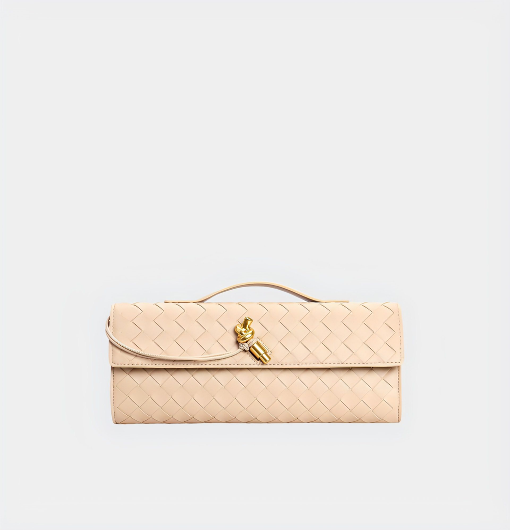 CALORA_ Handgeweven Leren Schoudertas voor Stijlvolle Crossbody Draagwijze