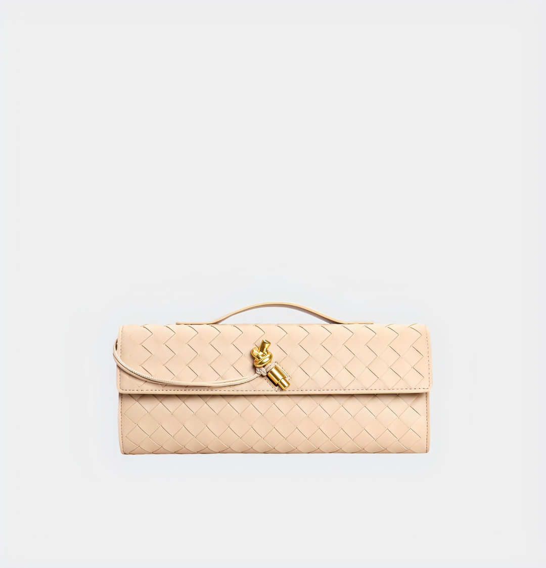 CALORA_ Handgeweven Leren Schoudertas voor Stijlvolle Crossbody Draagwijze