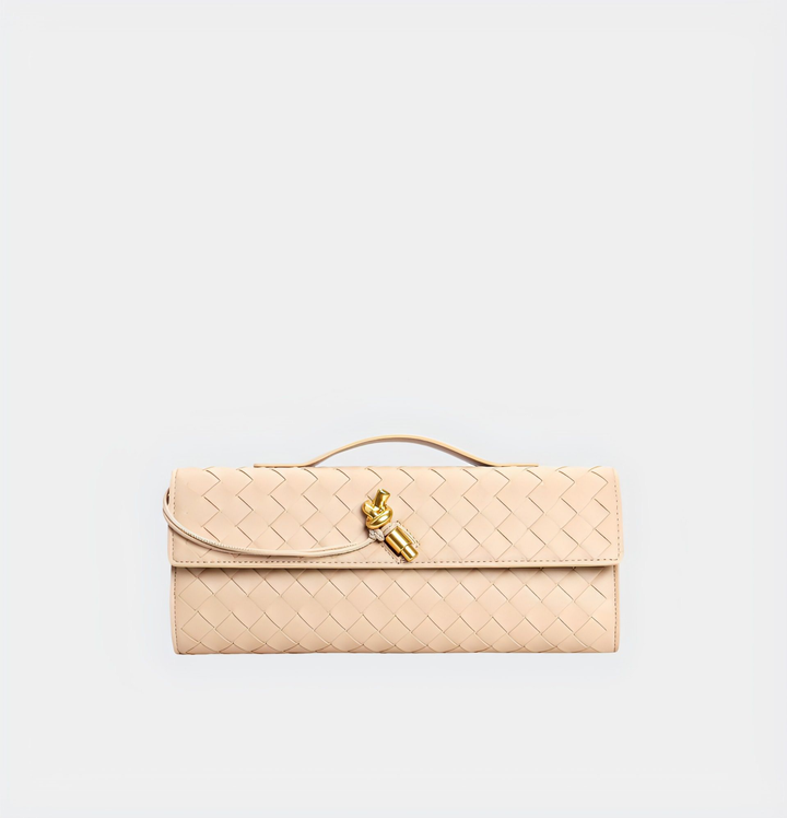 CALORA_ Handgeweven Leren Schoudertas voor Stijlvolle Crossbody Draagwijze