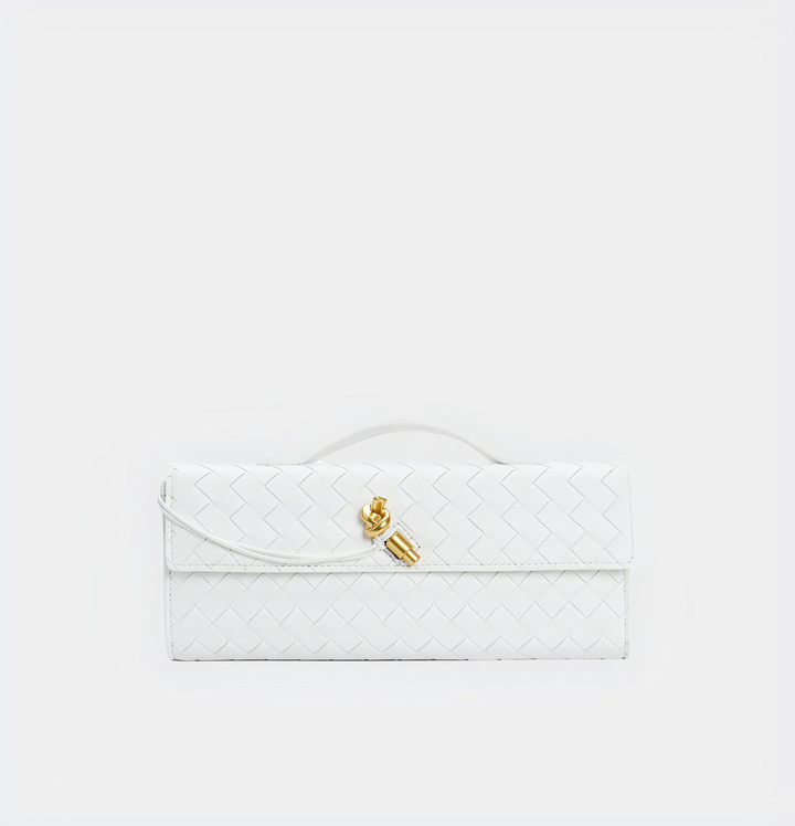 CALORA_ Handgeweven Leren Schoudertas voor Stijlvolle Crossbody Draagwijze