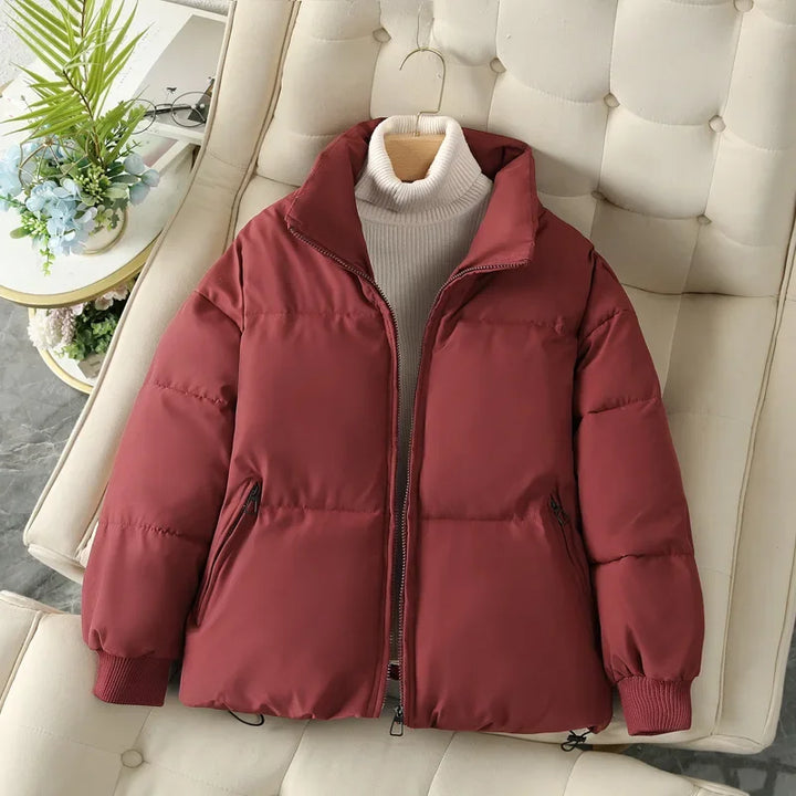 Hara | Dames herfst/winter pufferjas met opstaande kraag-Zomer Jassen-Calora-Rood-S-Calora