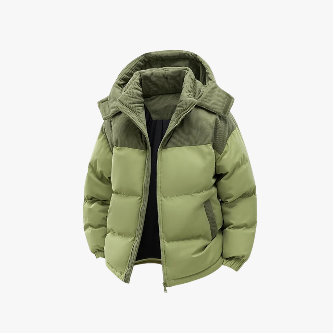 CALORA_ Hawken | Casual Puffer Jacket met Verstelbare Capuchon en Zakken