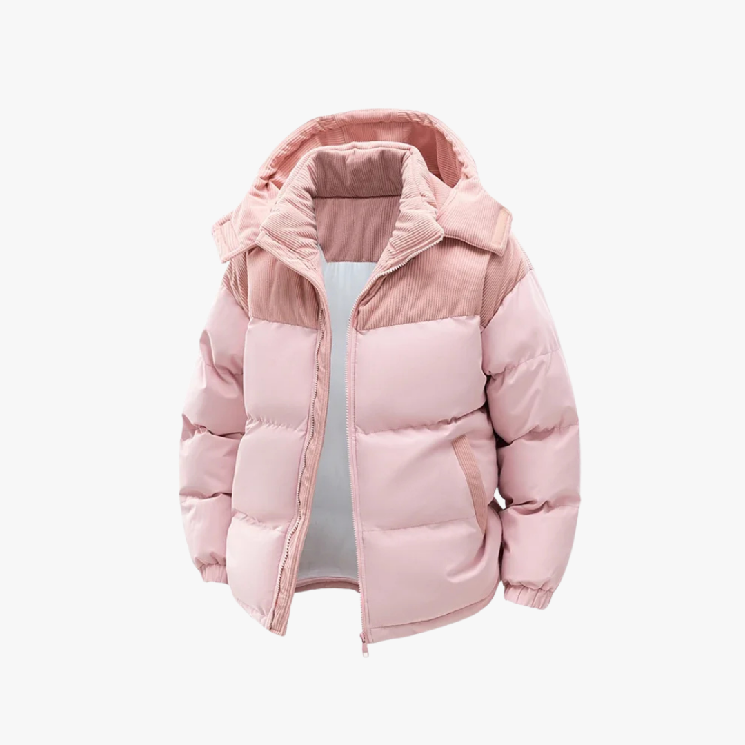 CALORA_ Hawken | Casual Puffer Jacket met Verstelbare Capuchon en Zakken