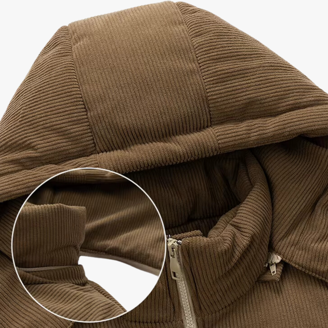 CALORA_ Hawken | Casual Puffer Jacket met Verstelbare Capuchon en Zakken