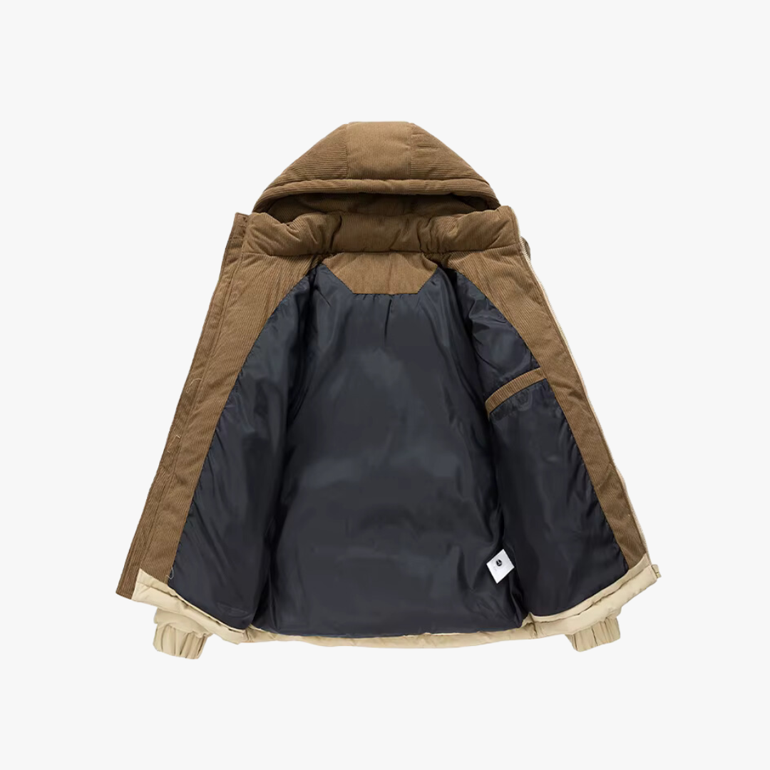 CALORA_ Hawken | Casual Puffer Jacket met Verstelbare Capuchon en Zakken