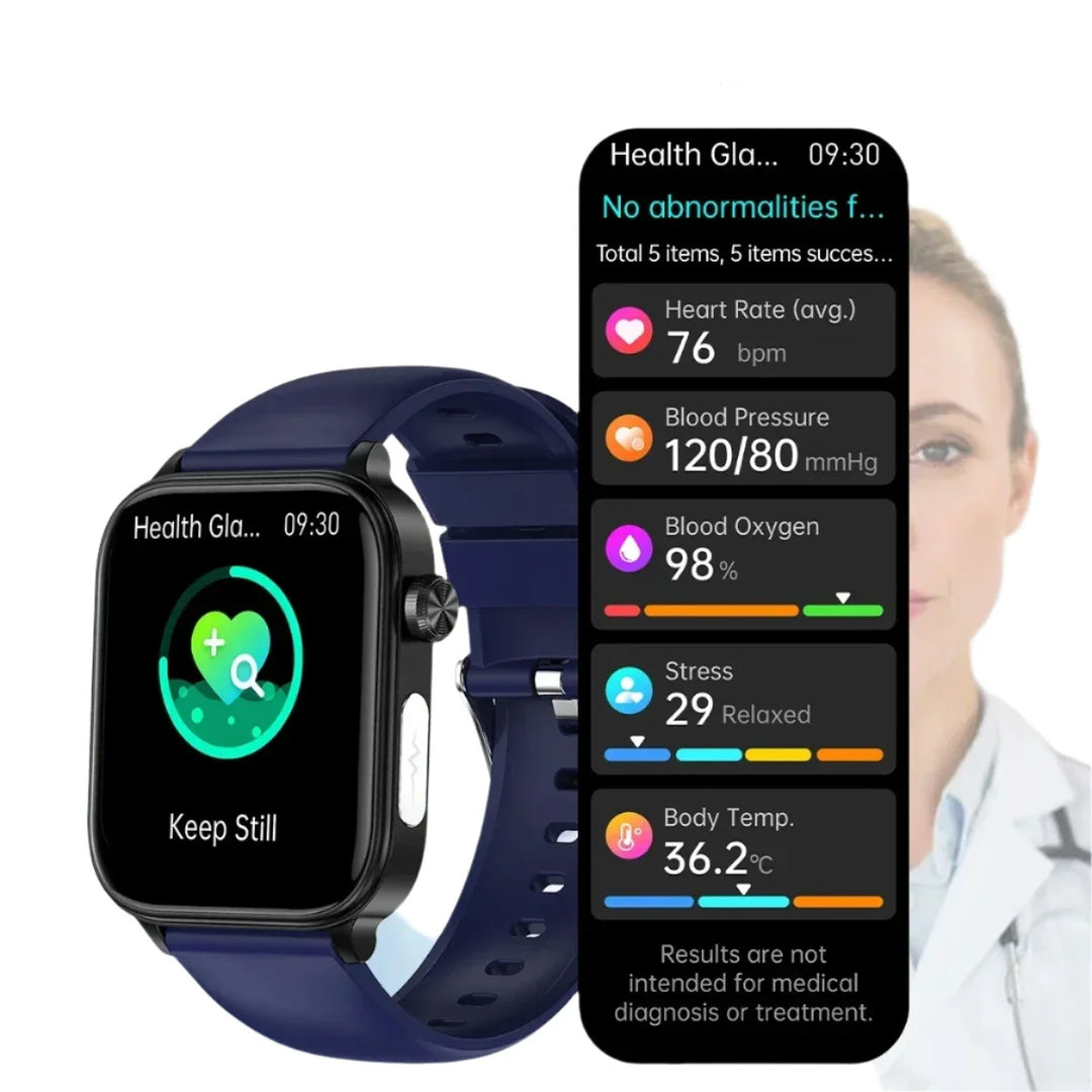 HealthPulse | Smartwatch voor Gezondheidsmonitoring en Stijl-Elektronica/Gadgets-Calora-Zwart-Calora