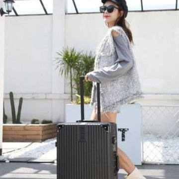 CALORA_ Helsher | Retro Aluminium Frame Bagage Koffer met Grote Capaciteit en Combinatieslot