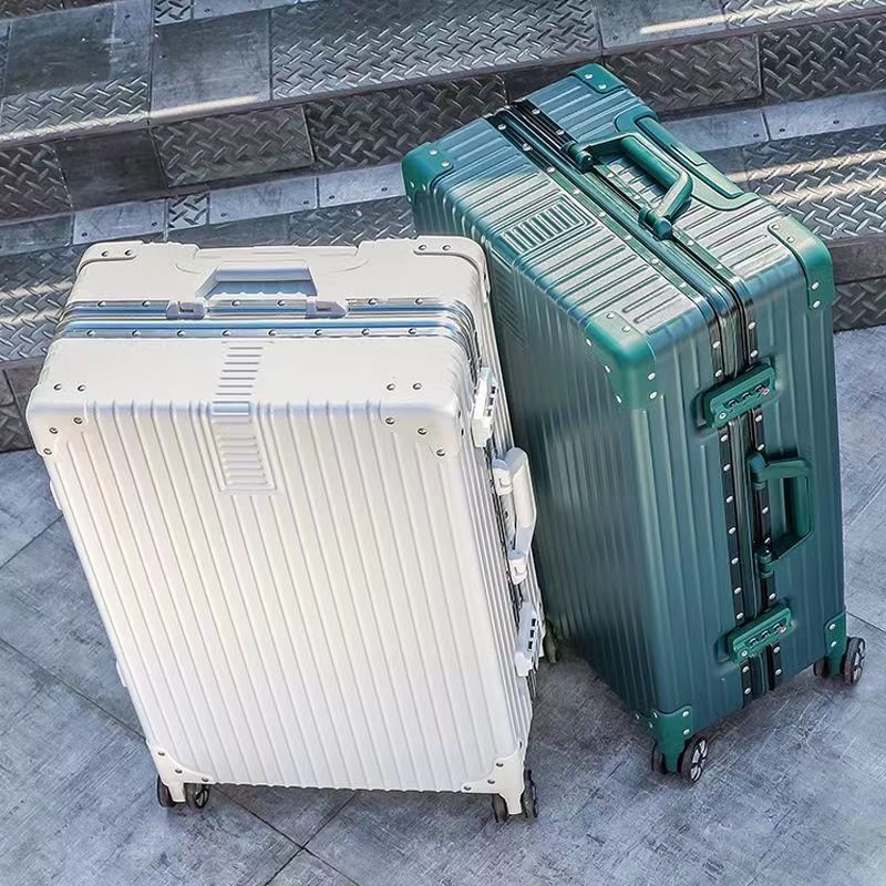 CALORA_ Helsher | Retro Aluminium Frame Bagage Koffer met Grote Capaciteit en Combinatieslot