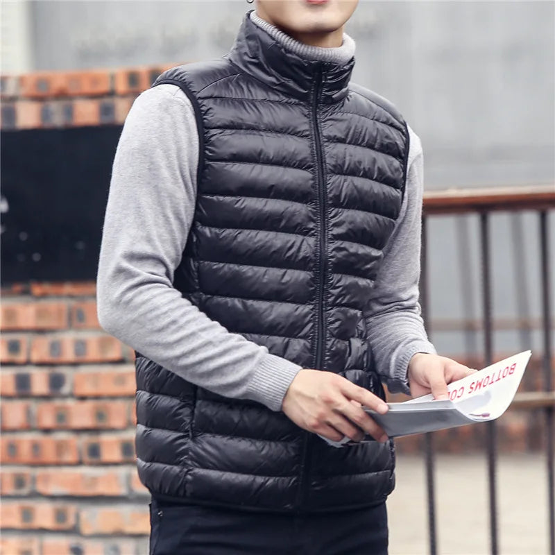 Heren Bodywarmer met kraag herfst / winter-Bodywarmers-Calora-Blauw-L-Calora