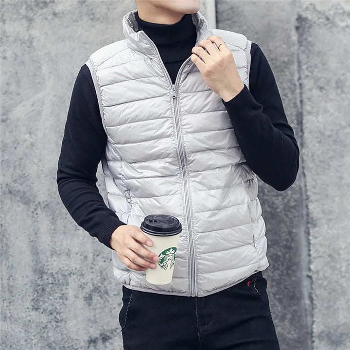 Heren Bodywarmer met kraag herfst / winter-Bodywarmers-Calora-Grijs-L-Calora
