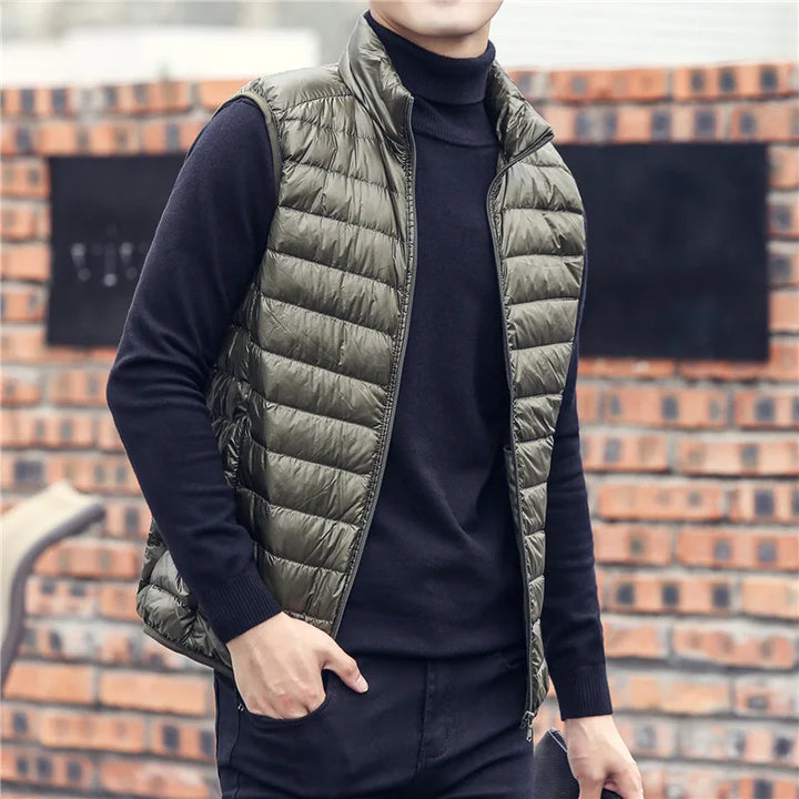Heren Bodywarmer met kraag herfst / winter-Bodywarmers-Calora-Groen-L-Calora