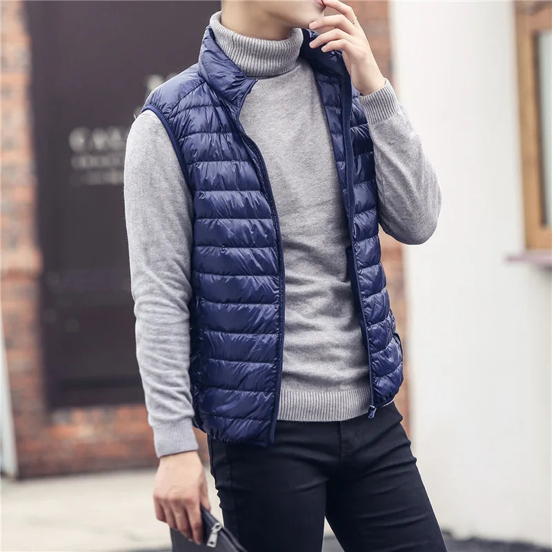 Heren Bodywarmer met kraag herfst / winter-Bodywarmers-Calora-Marine-L-Calora