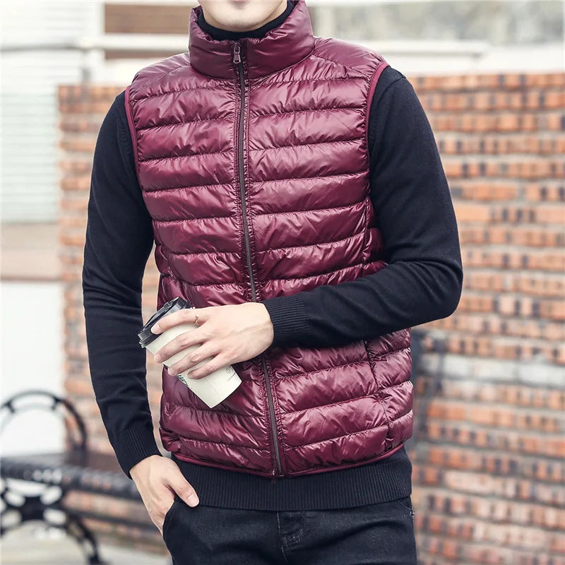 Heren Bodywarmer met kraag herfst / winter-Bodywarmers-Calora-Rood-L-Calora