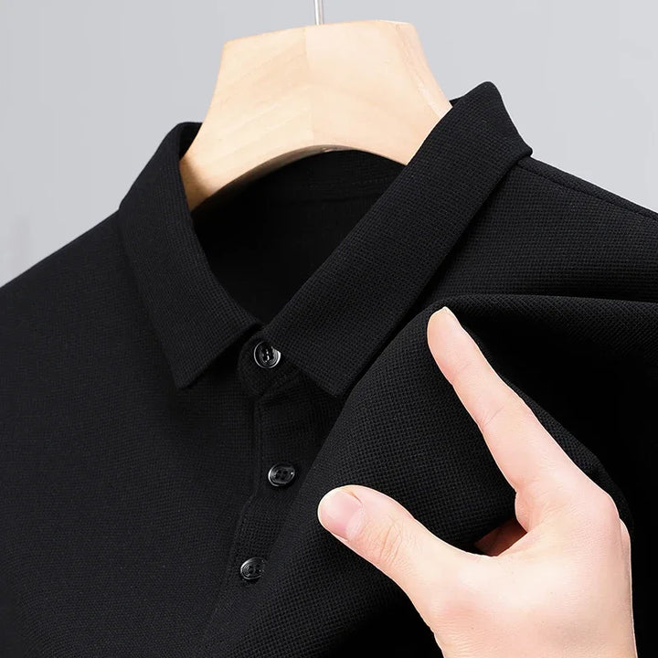 CALORA_ Heren Mode Wafel Korte Mouwen Polo Shirt Zomer Ademend Comfortabel