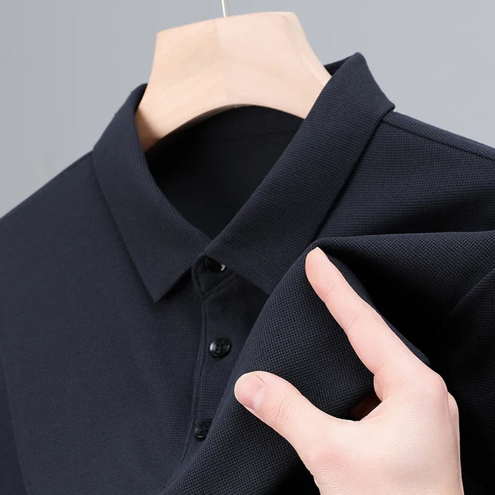 CALORA_ Heren Mode Wafel Korte Mouwen Polo Shirt Zomer Ademend Comfortabel