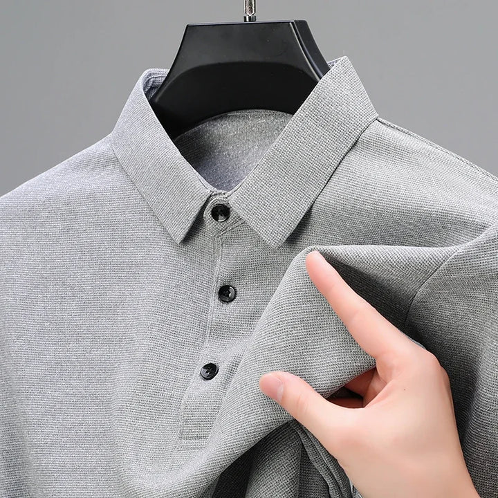 CALORA_ Heren Mode Wafel Korte Mouwen Polo Shirt Zomer Ademend Comfortabel