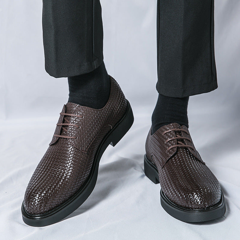 CALORA_ Heren Platform Leren Instappers met Uniek Design