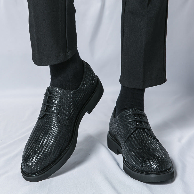 CALORA_ Heren Platform Leren Instappers met Uniek Design