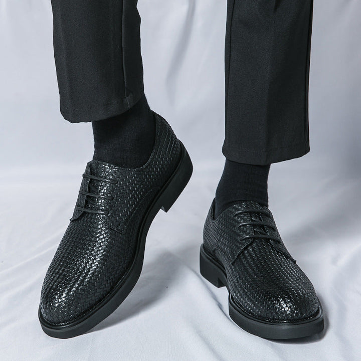 CALORA_ Heren Platform Leren Instappers met Uniek Design