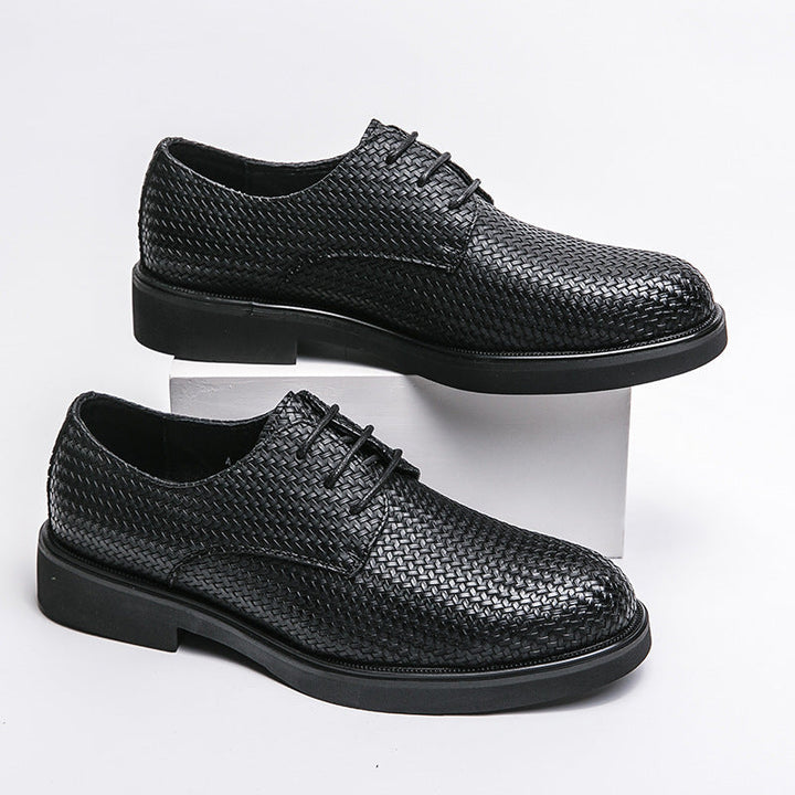 CALORA_ Heren Platform Leren Instappers met Uniek Design