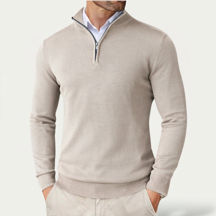 CALORA_ Heren Pullover met Rits en Lange Mouwen voor Casual Stijl