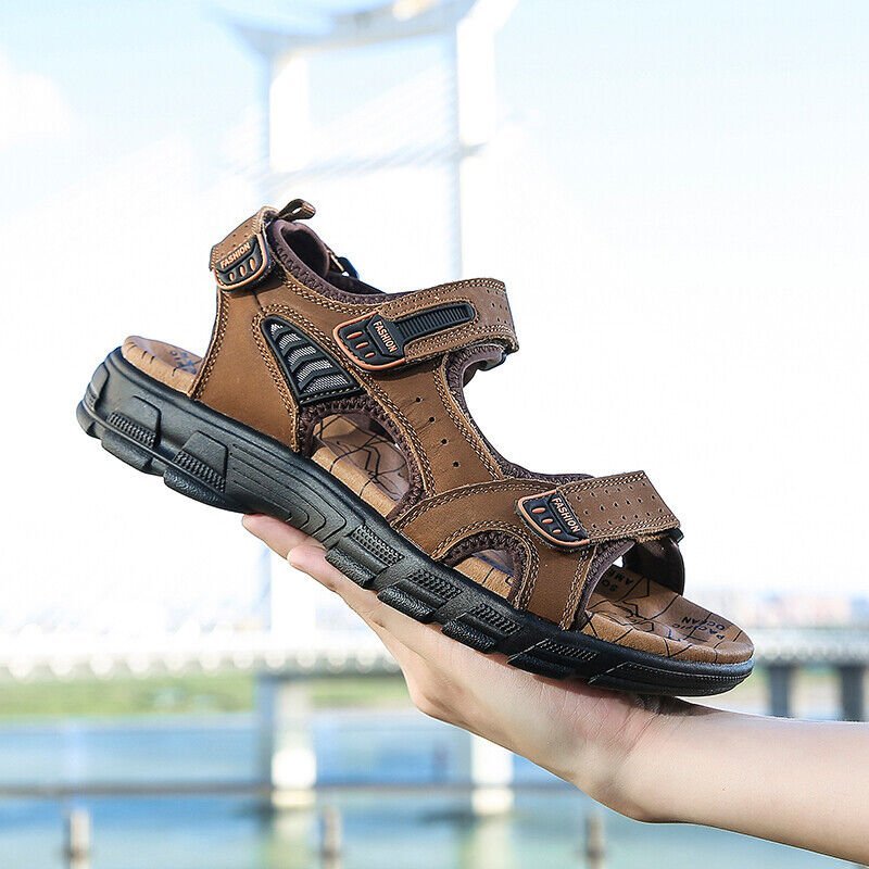Heren Sandalen voor Comfortabel Buiten Avonturen en Activiteiten-Sandalen-Calora-Donkerbruin-38-Calora