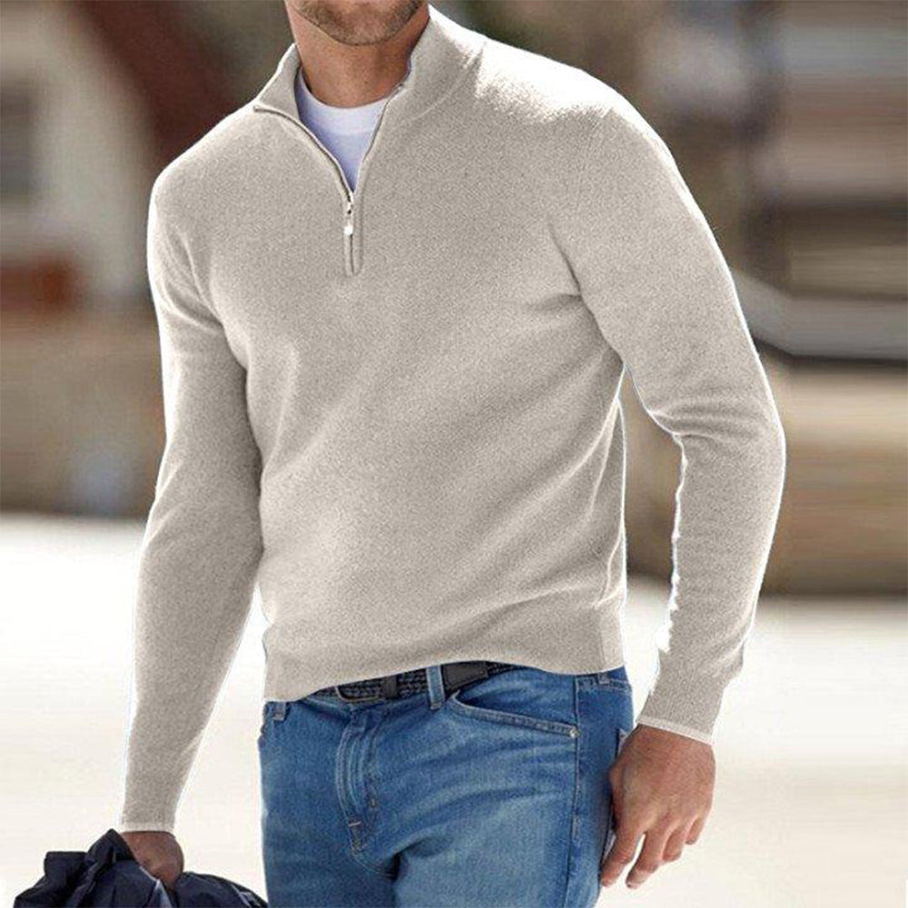 CALORA_ Heren Sweater met halve zip rits