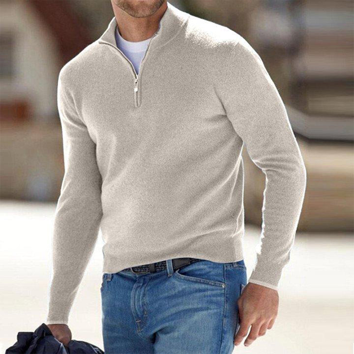 CALORA_ Heren Sweater met halve zip rits